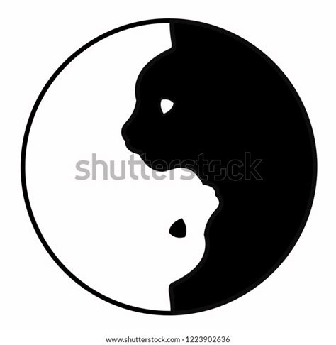 Yin Yang Cats Simple And Cute Black And White Cats In Yinyang Shape