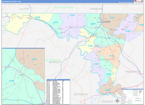 Wall Maps of Washington County Maryland - marketmaps.com