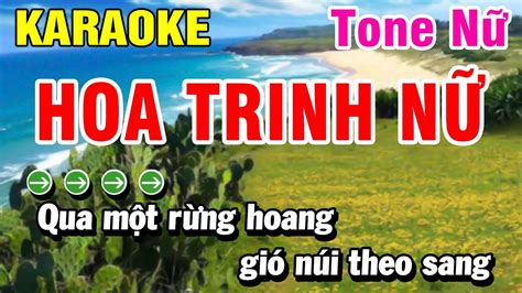 Karaoke Hoa Trinh Nữ Tone Nữ Nhạc Sống Huỳnh Lê YouTube