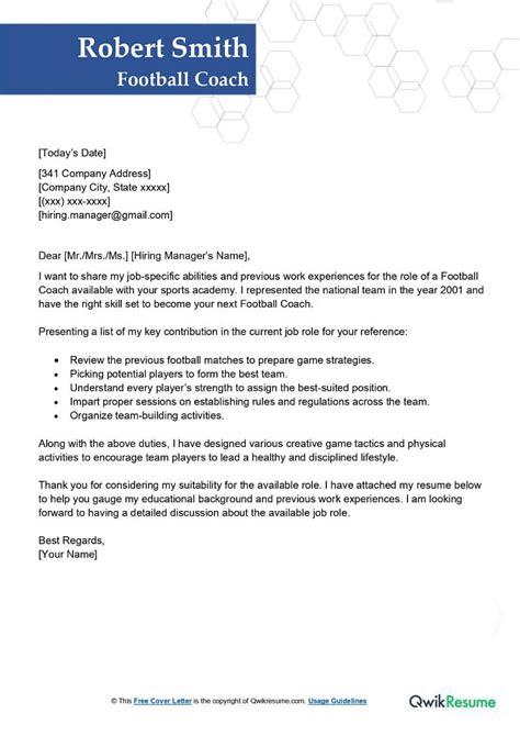 Introducir 111 Imagen Football Coach Cover Letter Abzlocal Mx