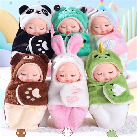 Mini Bebe Reborn Boneca Realista Simulação Dormir Sono Vestido De ...