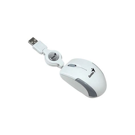 Mouse Genius Micro Traveler Blanco Usb Retractable