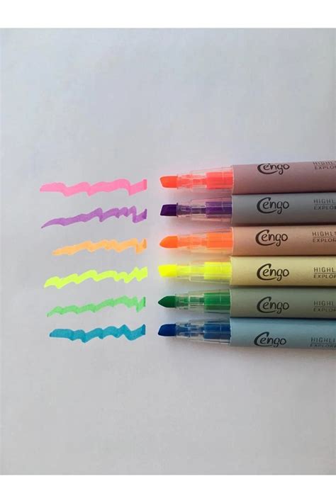 Highlighter Fosforlu Kalem 6lı Set Pastel Renkler