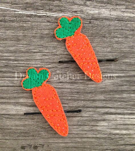 In The Hoop Carrot Bobby Pin Felt Embroidery Design The Creative Frenzy