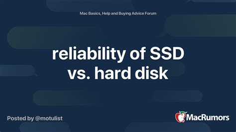 reliability of SSD vs. hard disk | MacRumors Forums