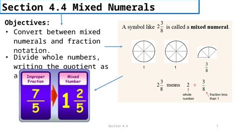 PPTX Section 4 4 Mixed Numerals Objectives Convert Between Mixed