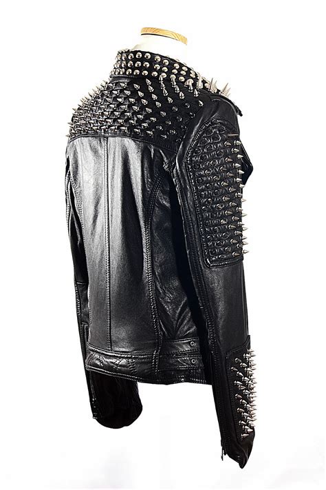 Studs And Spikes Studded Leather Jacket By Customduo