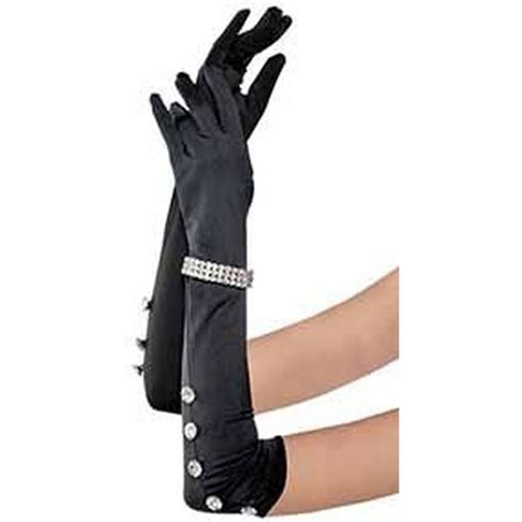 Satin Gloves With Rhinestone Bracelet Big W