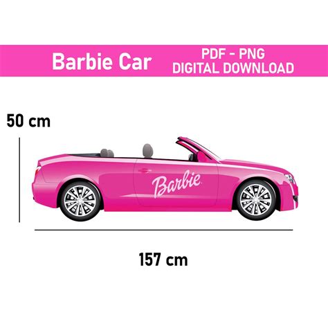 Barbie Car Pink Cabrio Big Decor Barbie Cutout Decor Printable - Etsy