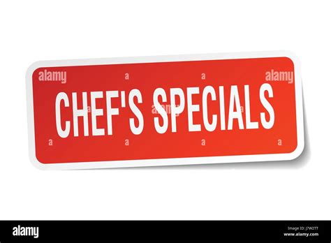 Chef S Specials Square Sticker On White Stock Vector Image Art Alamy