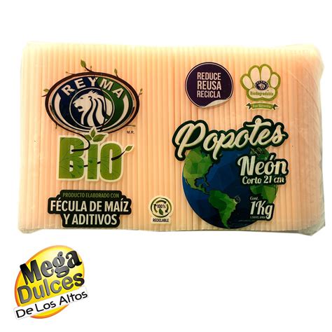 Popote Biodegradable Corto Kg Reyma Megadulces