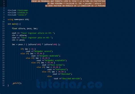 Sentencia If Else Visual C Indice De Masa Corporal Tutorias Co