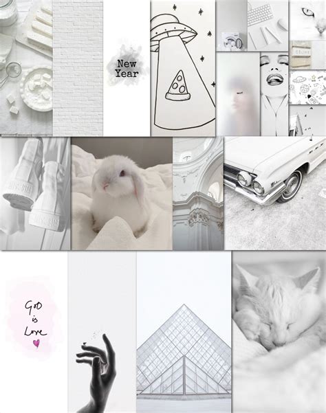 White Wall Collage Kit White Aesthetic Wall Collage Kit Etsy