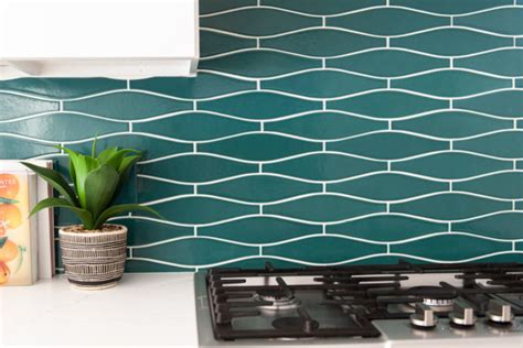 Blue Wave Tile Backsplash For Eclectic Kitchen Eclectic Kitchen