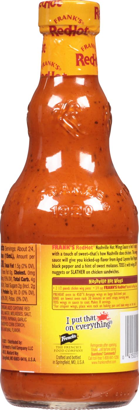 Franks Redhot® Nashville Hot Wing Sauce Shop Mccormick