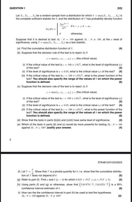 Solved Let X X Ldots X N Be A Random Chegg