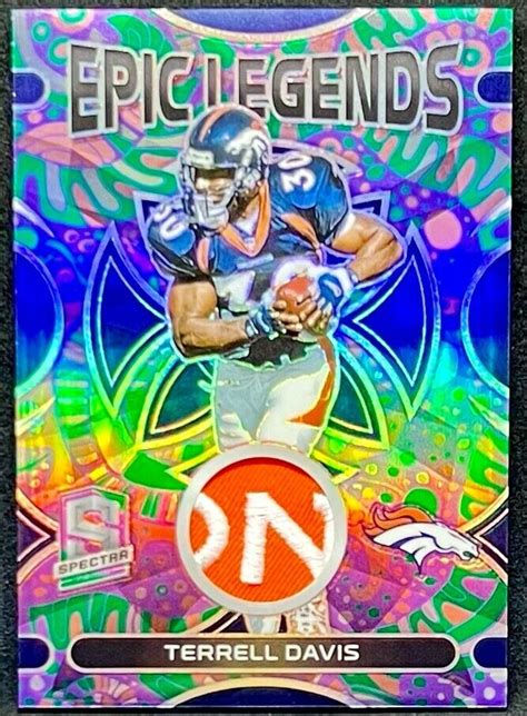 TERRELL DAVIS 2023 Panini Spectra PSYCHEDELIC PRIZM BRONCOS LOGO PATCH