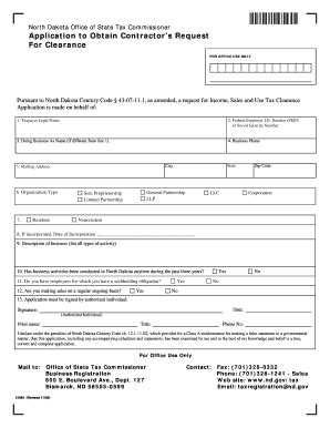 Fillable Online Application To Obtain Contractor S Request For