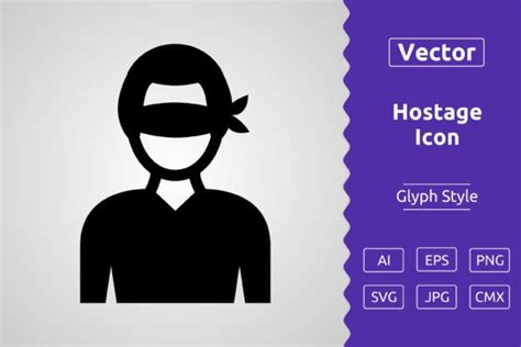 Vector Hostage Glyph Icon Graphic By Muhammad Atiq · Creative Fabrica