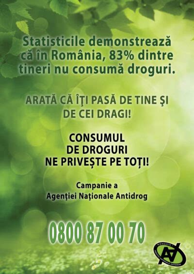 Consumul De Droguri Ne Prive Te Pe To I Campanie De Prevenire A