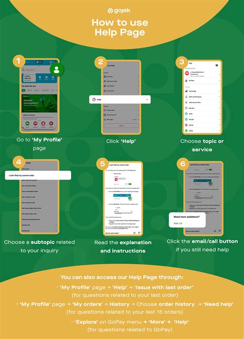 Need Help? Visit the Help Page on the Gojek App
