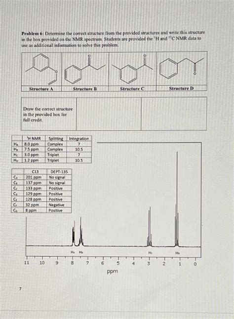 Solved NMR Problems Problem 5 Determine The Correct Chegg