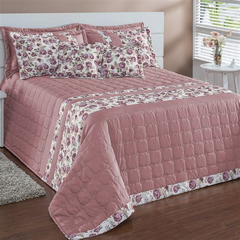 Cobre Leito Cama Casal Queen Floral Ros Essencial Enxovais