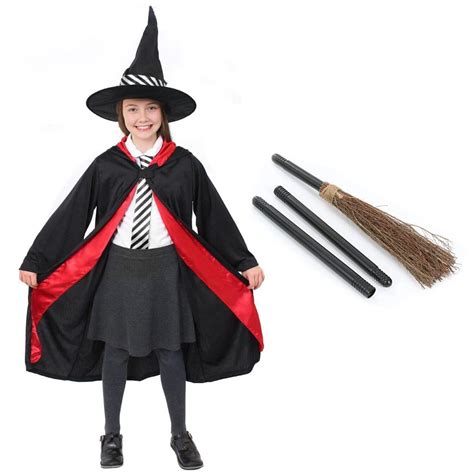 Girls Worst Witch Costume Mildred Hubble Fancy Dress Costume And Broom Ebay