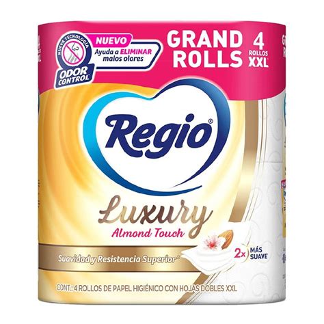 Papel higiénico Regio Luxury Almond Touch 4 rollos XXL Walmart