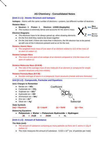 Chemistry As Level Ocr Teaching Resources