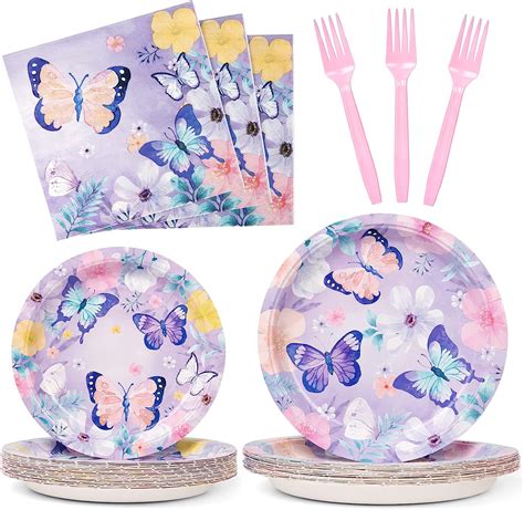 Amazon DECORLIFE Butterfly Plates And Napkins Party Supplies