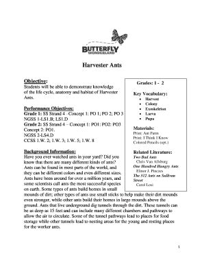 Fillable Online Harvester Ants Fax Email Print PdfFiller