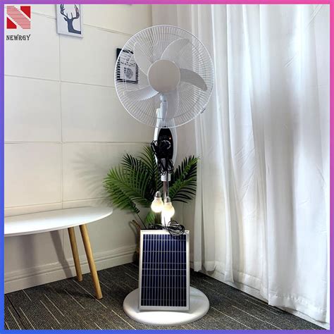 Solar Electric Fan With Panel 1216 Inch Standard Rechargeable Portable Solar Fan With Led