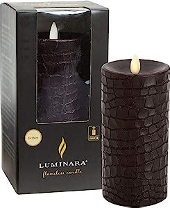 Luminara LED Candle Flame In Motion Finished In Black Crocodile Wax 8cm