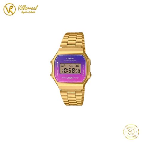 Reloj CASIO retro metálico original A168WERG 2ADF para mujer y para hombre