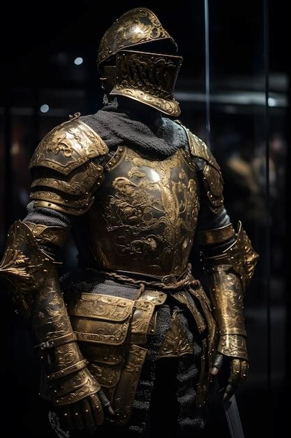 Premium Ai Image A Gold Armour With The Word King On It