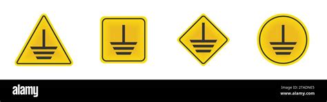 Electrical Grounding Icon Set Grounding Symbol Flat Vector