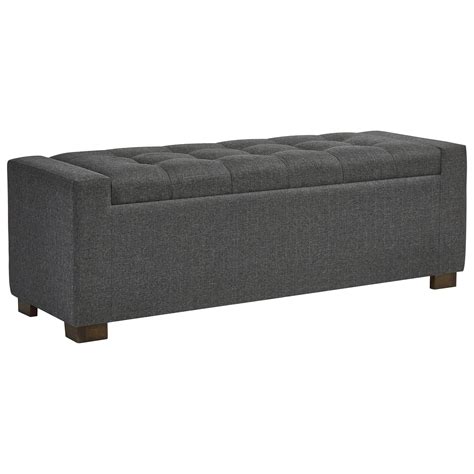 Signature Design By Ashley Cortwell Gray Fabric Upholstered Storage