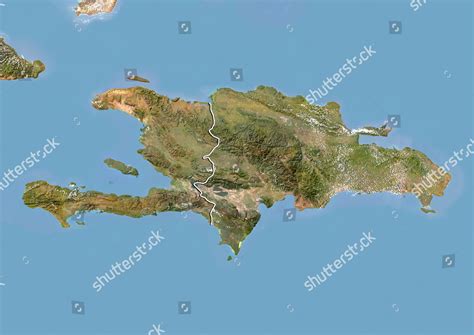 Dominican Republic Haiti Satellite Image Bump Editorial Stock Photo ...