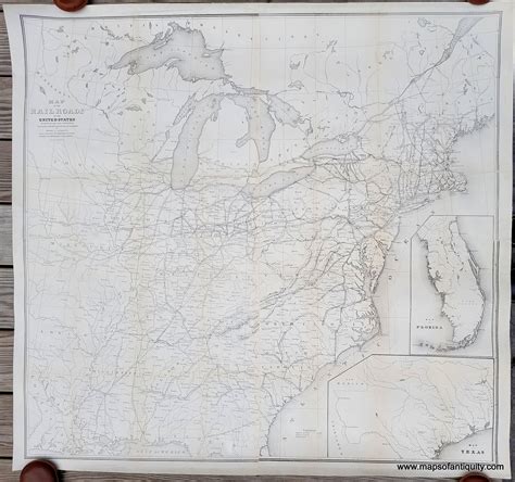 1853 Genuine Antique Map Map of the Railroads in the United States in ...