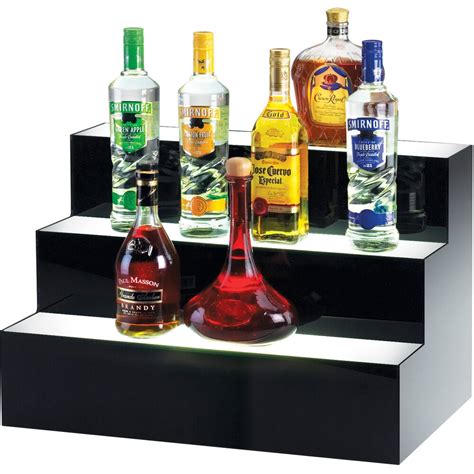 Cal-Mil 1269 Underlit Acrylic 3 Step Bottle Display - 24" x 14 1/2" x ...