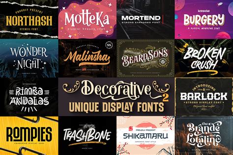 Decorative And Unique Display Fonts 2 Dealjumbo