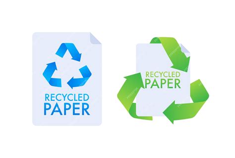 Etiqueta De Signo De Reciclaje De Papel Reciclaje De Papel Ecológico