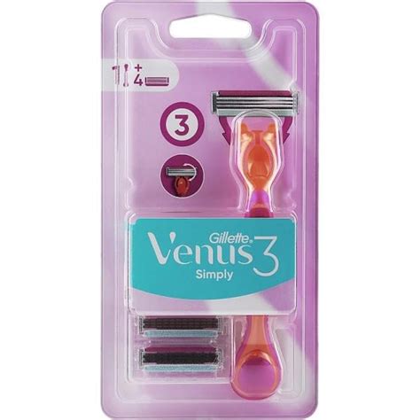 ᐉ Станок для бритья Gillette Venus Simply Razor 3 с 4 сменными ...