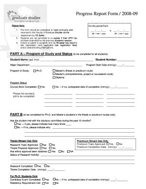 Fillable Online Umanitoba Progress Report Form Umanitoba