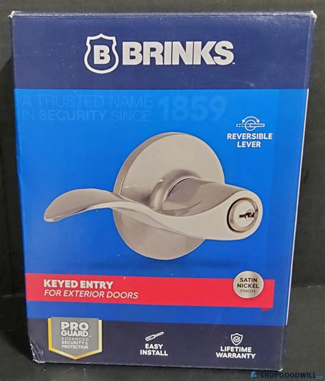 Rp New Brinks Keyed Entry Lever Doorknob Wpro Guard Satin Nickel