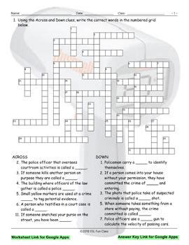 Law Enforcement Crossword Puzzle