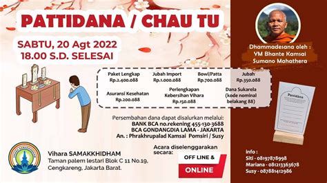 Puja Bakti Patidana Vihara Samakkhidham Agustus Youtube