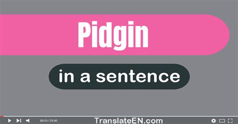 Use Pidgin In A Sentence