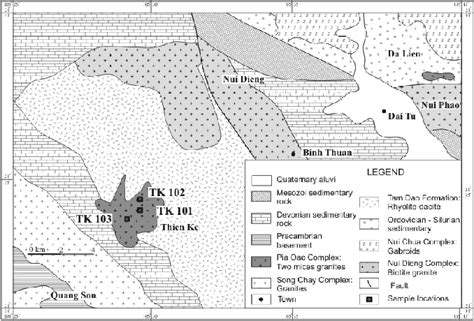 Simplified Geological Map Showing The Distribution Of Rock Types In The